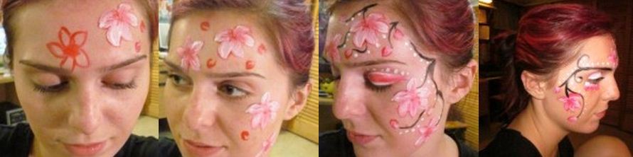 diy flower face painting cherry blossoms how to face paint cherry blossoms step by step