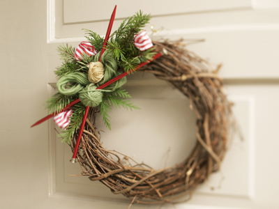 christmas wreath ideas with Christmas Wreaths for Knitters