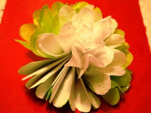 Half-Ruffled Tissue Paper Flower Ornament Half-Ruffled Tissue Paper Flower Ornament