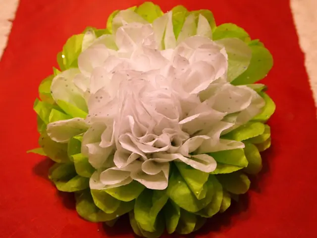 tissue paper flower ornament with Completed Tissue Paper Flower Ornament