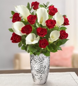 Timeless Red Rose and Calla Lily Bouquet