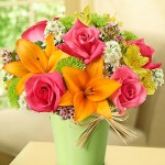 Fields of Europe in Green Tin Planter Bouquet