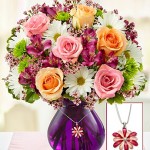 Mother's Devotion Bouquet With Necklace