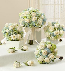 Blue and White Wedding Flowers