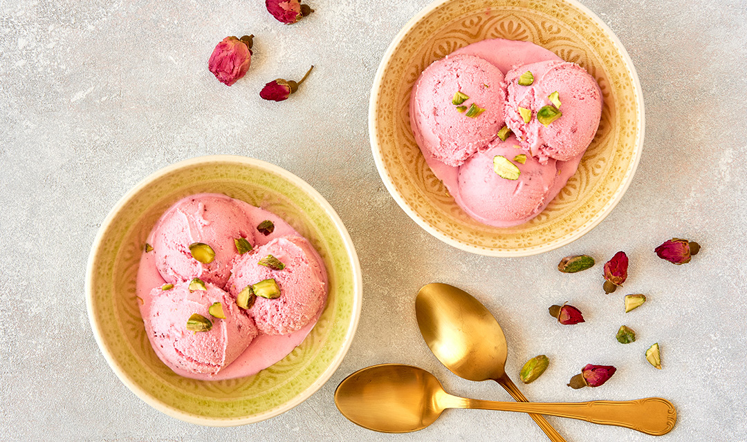 Flower-Flavored Dessert: Homemade Rose Water Ice Cream