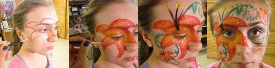 How to flower face paint tropical flowers