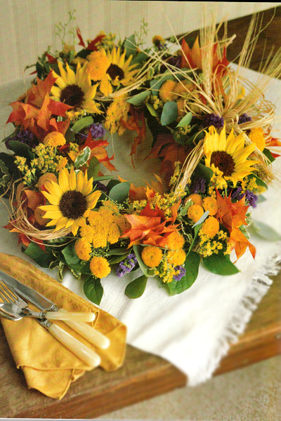 sunflower crafts with sunflower wreath