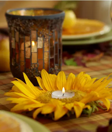 sunflower crafts with sunflower candle