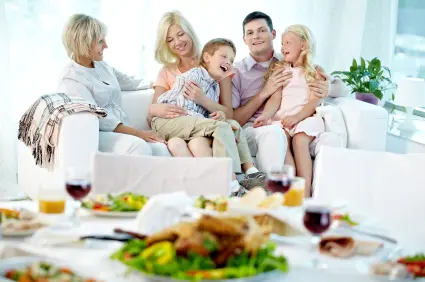 Family Telling Jokes on Thanksgiving