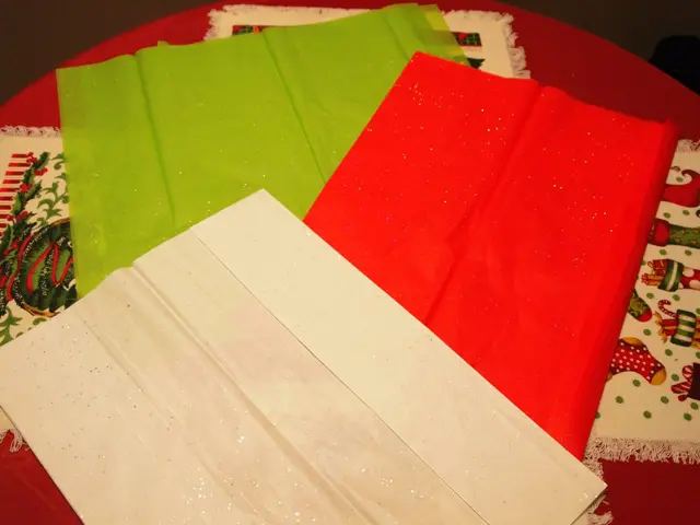 Stacked piles of Christmas Tissue Paper