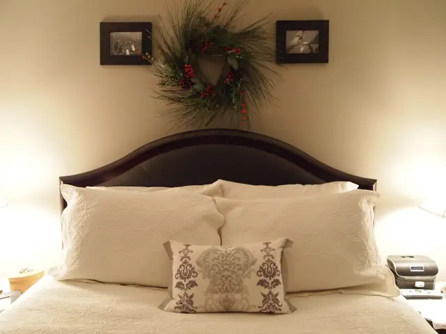 Pine Wreath Hanging on a Bedroom Wall