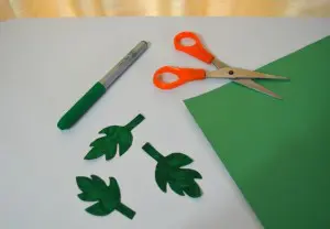 Rose Leaves Cut out of Construction Paper