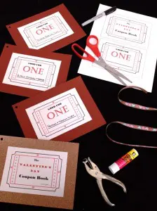 Supplies Needed to Make Valentine's Day Coupon Book