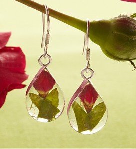 Fresh Rosebud Teardrop Earrings