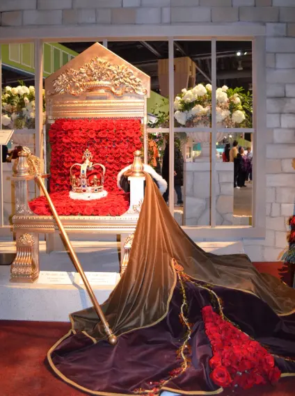 Close-Up of Royal Throne Made of Roses