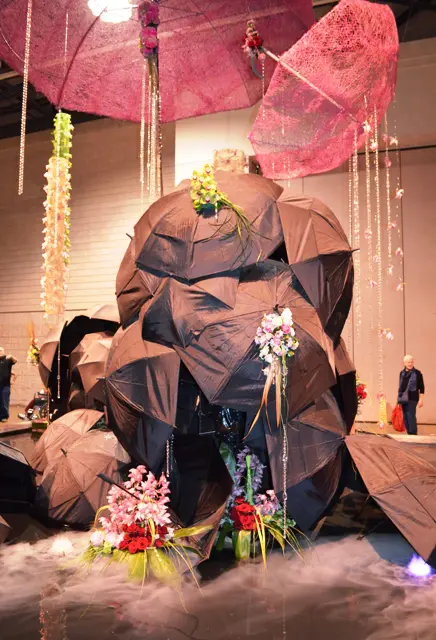 Umbrella and Flower Display