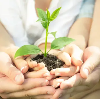 celebrate earth day with Family Holding a Young Green Plant in their Hands
