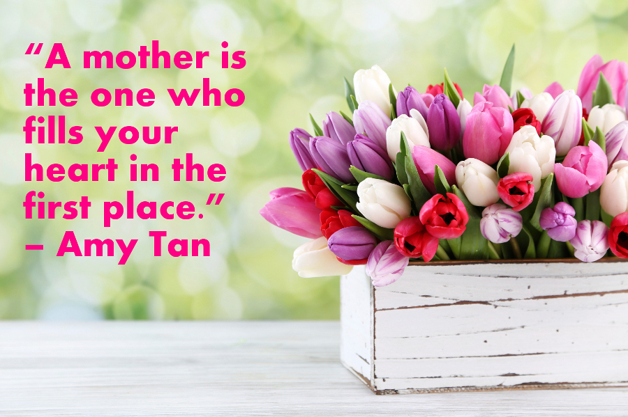 "A mother is the one who fills your heart in the first place" - Amy Tan