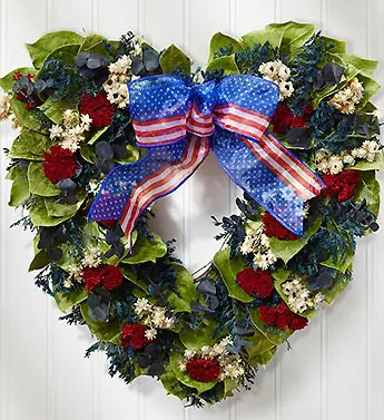 Americana Heart Preserved Wreath