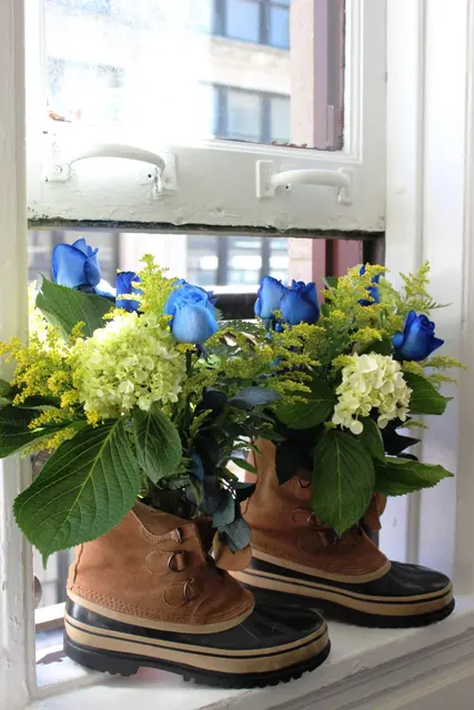 a photo of Father's Day Construction Boot Bouquet