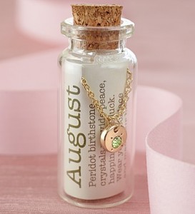 August Birthstone Bottle Necklace