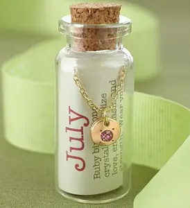July Birthstone Bottle Necklace