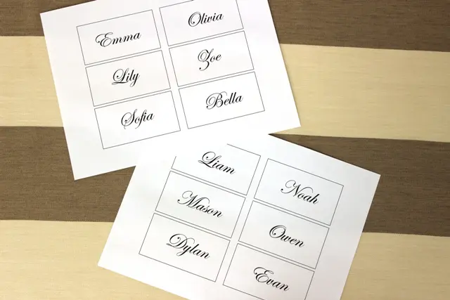 How to Make Wedding Place Cards