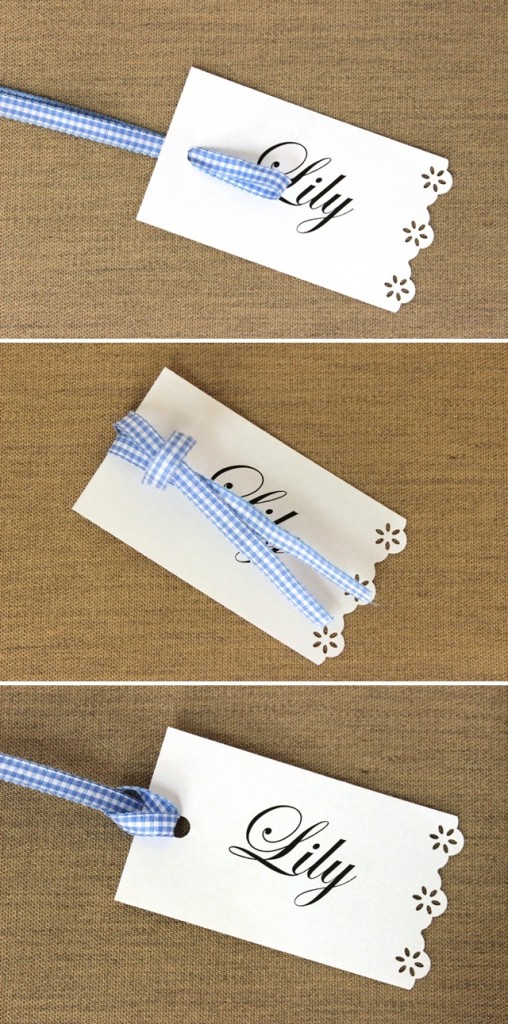 Ribbon Looped Through Place Card