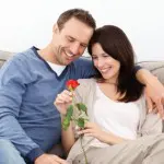 Husband Surprising His Wife With a Rose