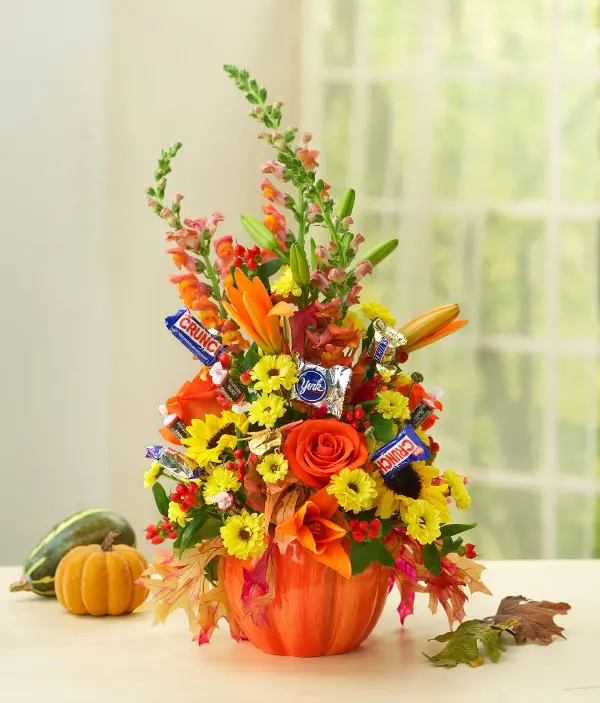 Halloween Flower Centerpiece DIY with Candy