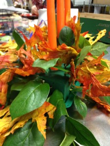 Green-leaves-and-glycerin-leaves-placement