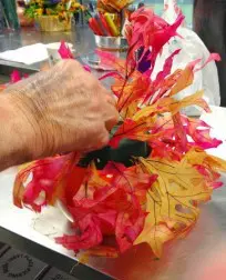 diy halloween crafts with adding glycerin leaves