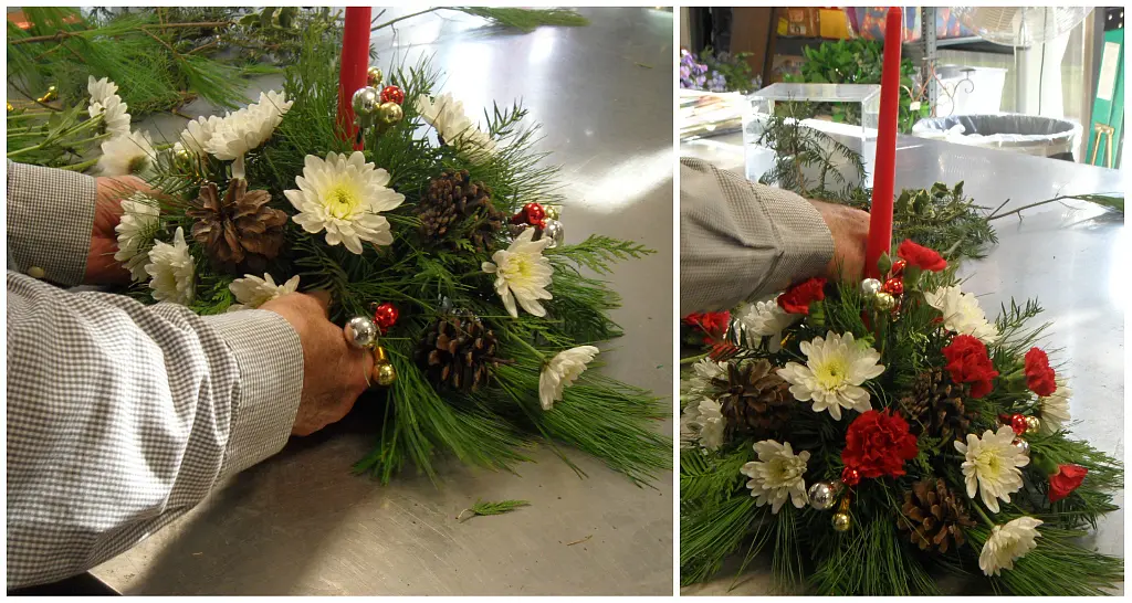 Christmas centerpiece ideas with placing flowers