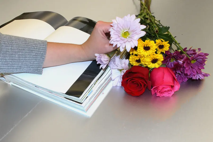 pressed flowers with choosing a flower to press