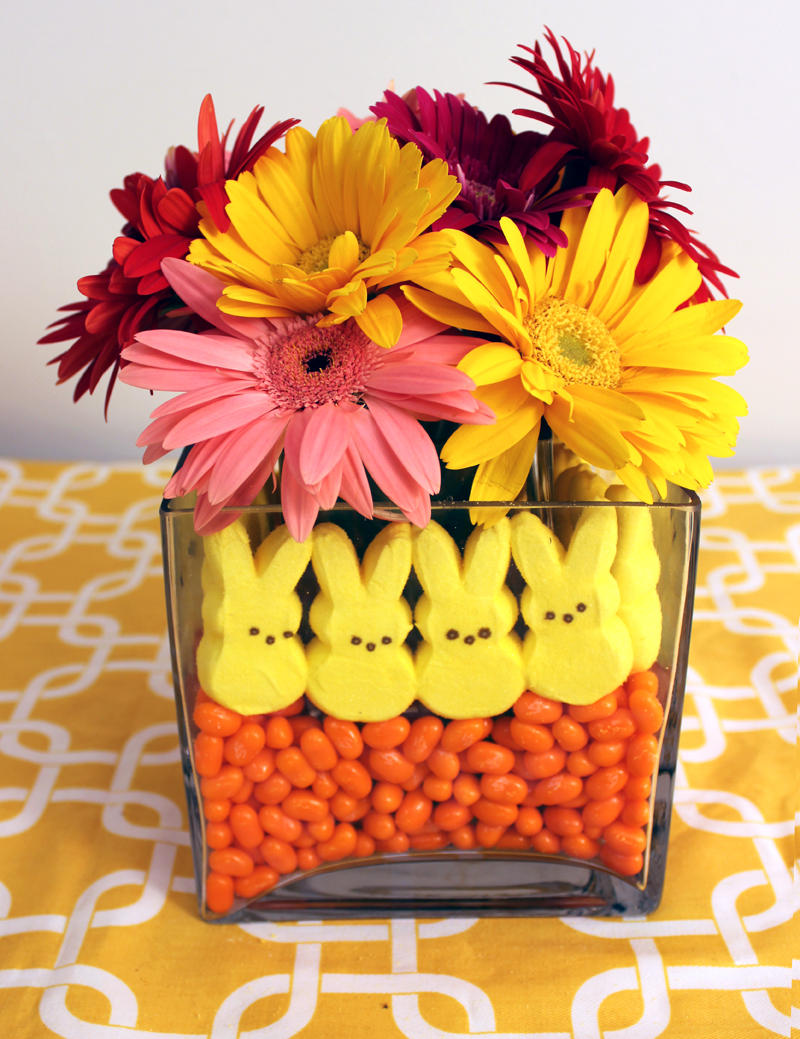 Easter Candy Centerpiece with finished vase