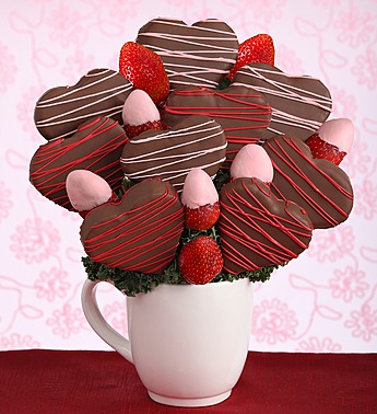 Chocolate Heart Fruit Bouquet Arrangement