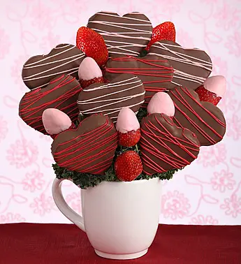 Chocolate Heart Fruit Bouquet Arrangement