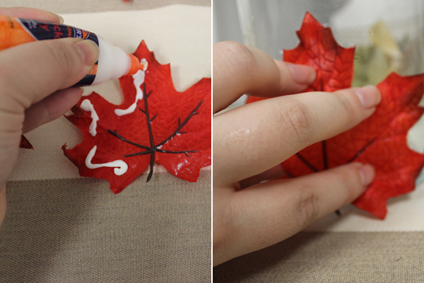 leaf vase with gluing the leaf