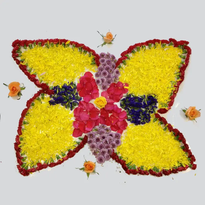 Flower Rangoli for Deepavali