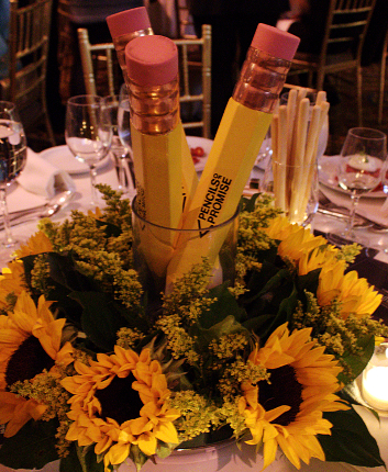 Education Sunflower Pencil Floral Centerpiece