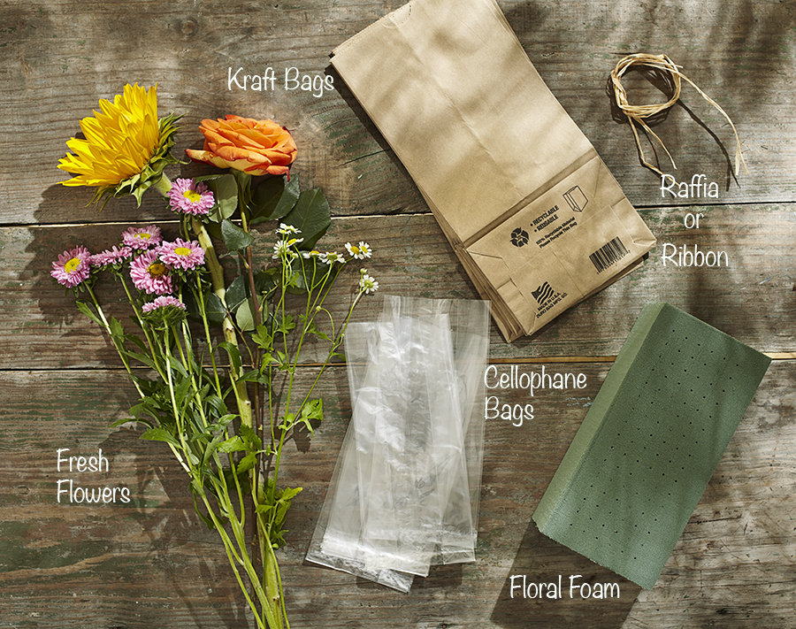 flower bouquet paper bag