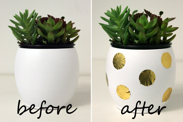 DIY Planter Decorating with Gold Foil | Petal Talk