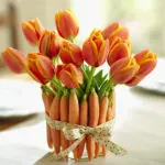 Tulips and Carrots for Easter Decorations