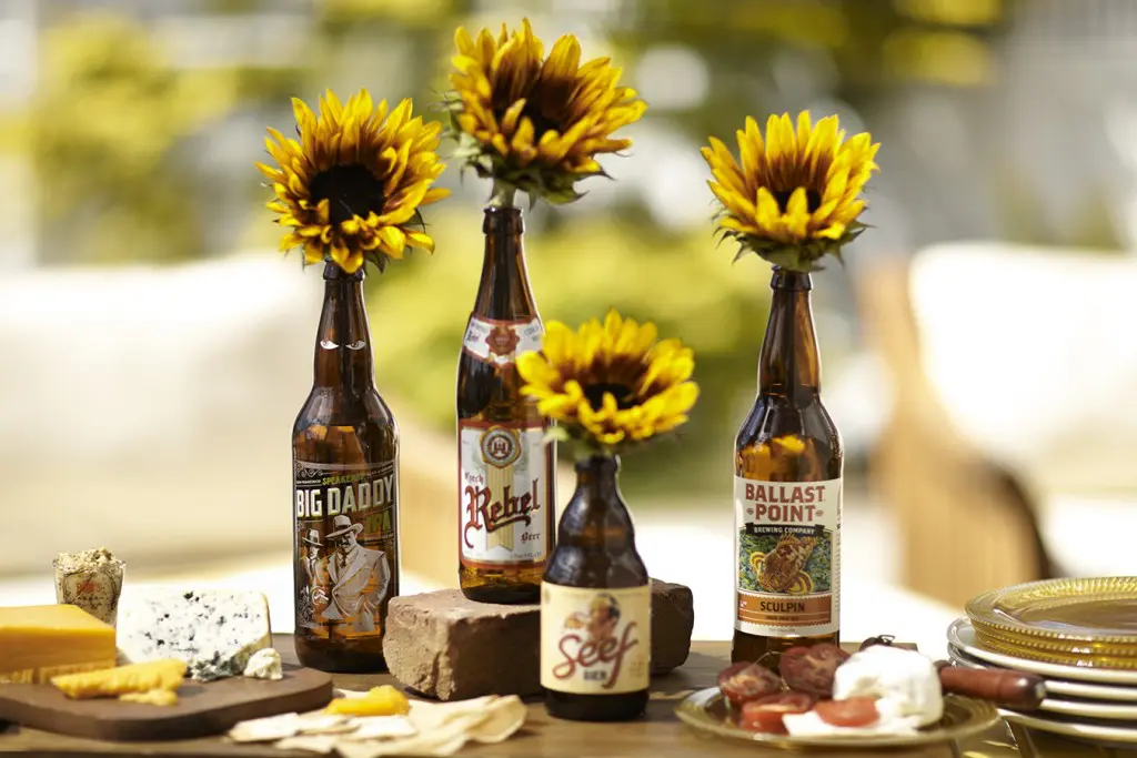 A photo of diy father’s day gifts with beer bottle vases