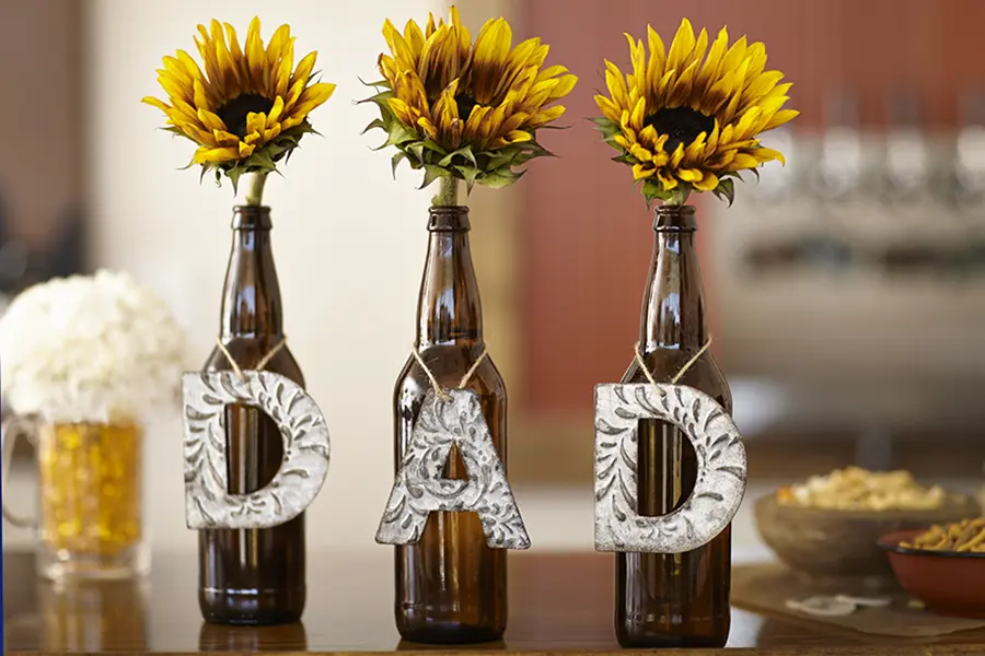 A photo of diy father’s day gifts with upcycled beer bottles