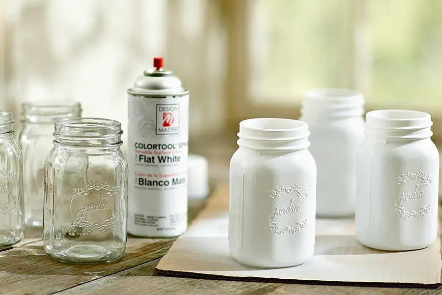 4th of july crafts with mason jars spraypainted