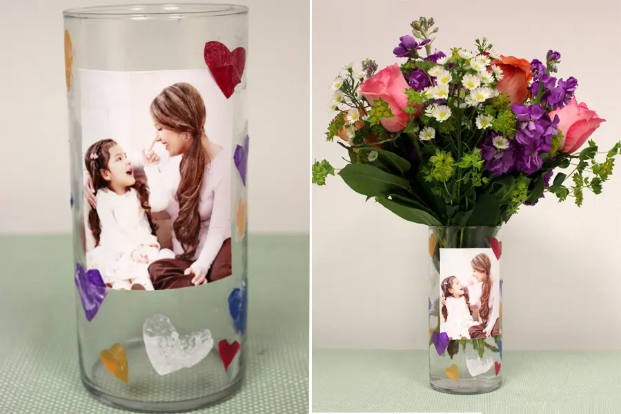 a photo of a diy photo vase