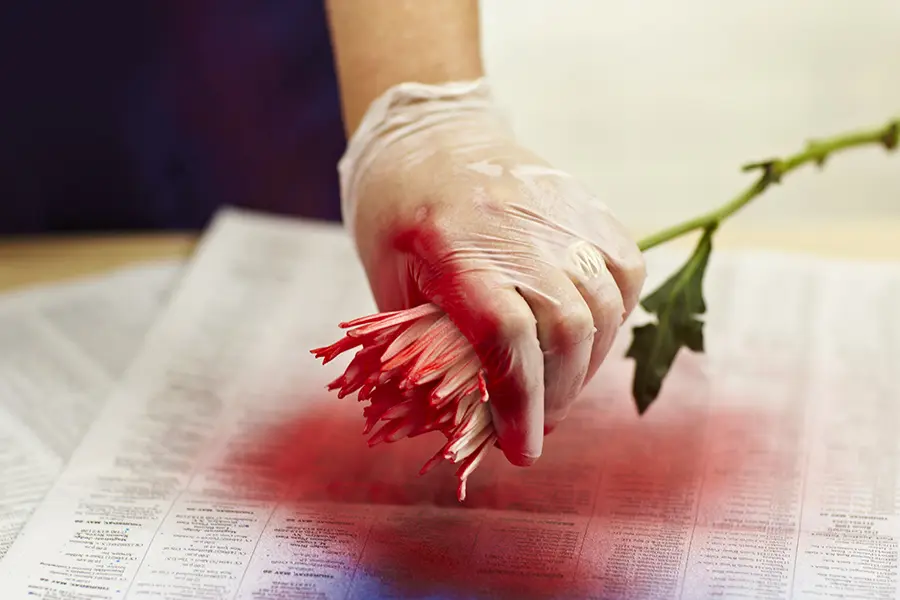 painted flowers with Spray back of petals