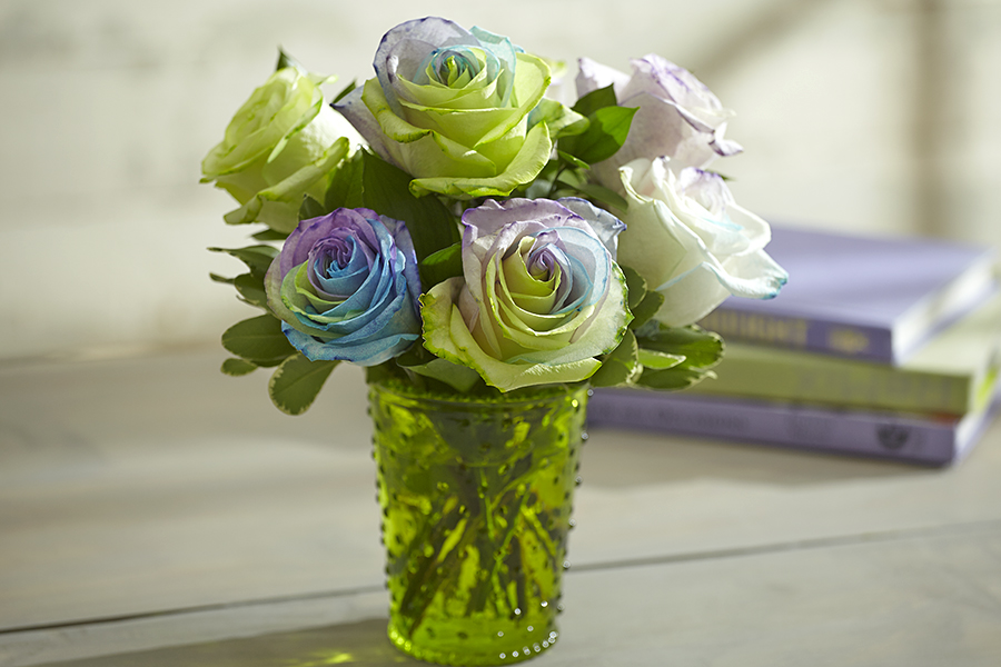 painted flowers with Tie Dye Rose Bouquet