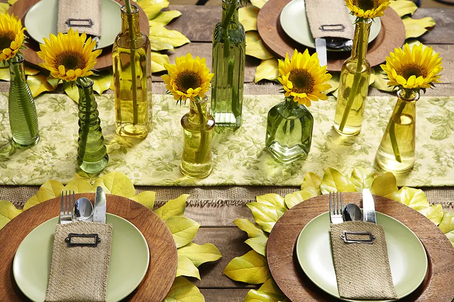 sunflower decor with Sunflower Tablescape with DIY Placemats